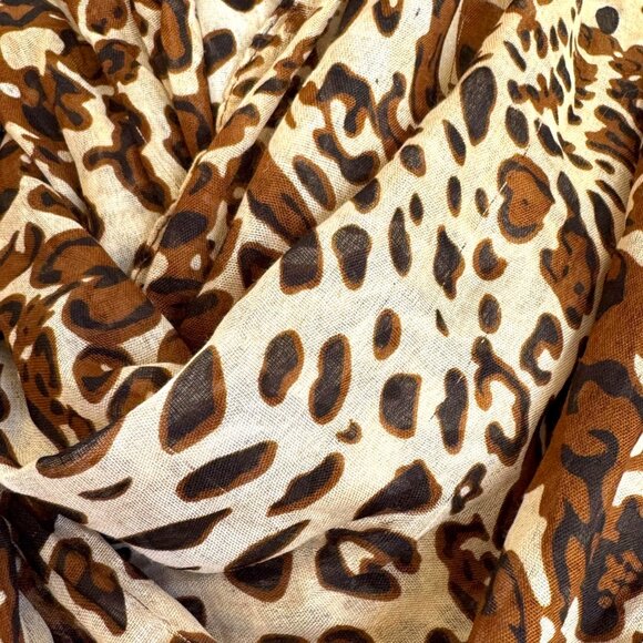 Leopard Print Infinity Scarf Lightweight Fashion Accessory Wrap Casual Soft - Picture 3 of 4